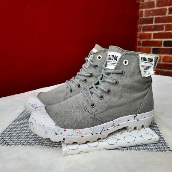 Palladium Shoes - Palladium x Free People Earth Collection Hi Ankle Combat Boots Confetti Sole 7.5